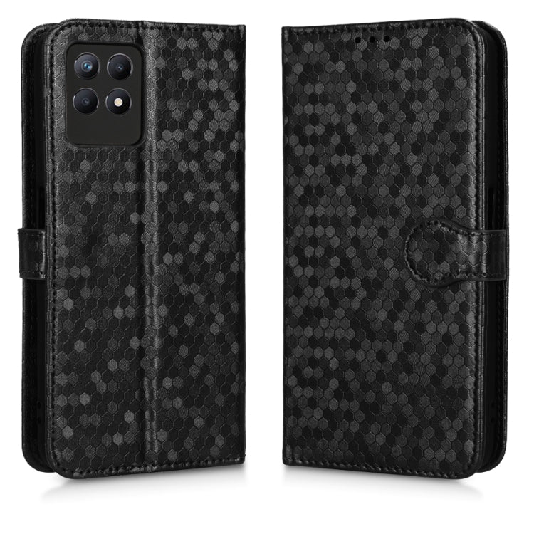For Realme 8i Honeycomb Dot Texture Leather Phone Case