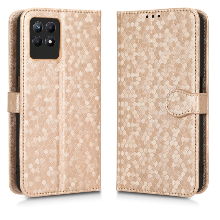 For Realme 8i Honeycomb Dot Texture Leather Phone Case