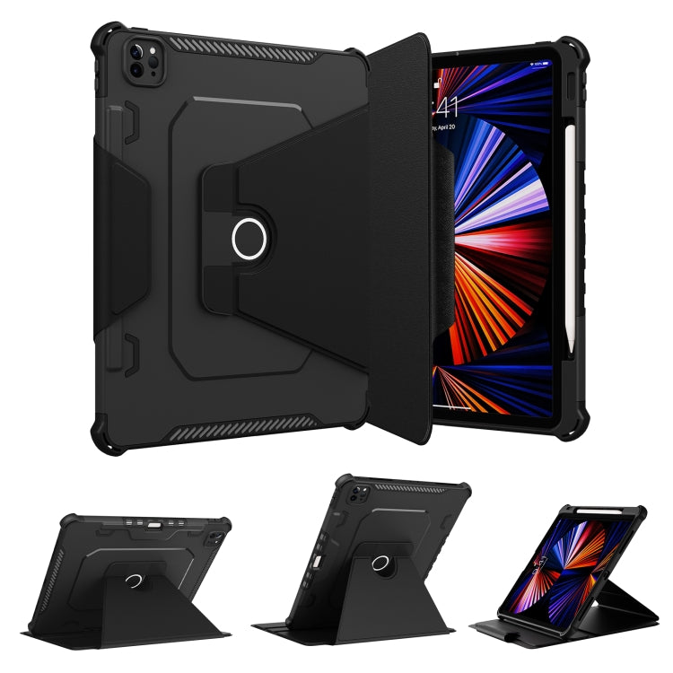 360 Degree Rotating Armored Smart Tablet Leather Case For iPad Pro 12.9 inch 2022/2021/2020/2018