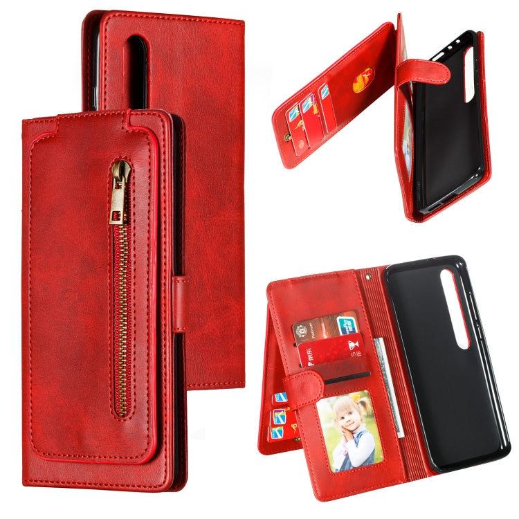 For Xiaomi Mi 10 Pro Nine Card Zipper Bag Horizontal Flip Leather Case With Holder & Card Slots & Photo Frame & Wallet