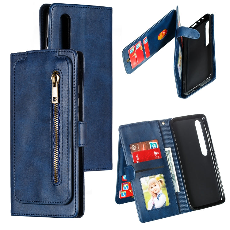 For Xiaomi Mi 10 Pro Nine Card Zipper Bag Horizontal Flip Leather Case With Holder & Card Slots & Photo Frame & Wallet