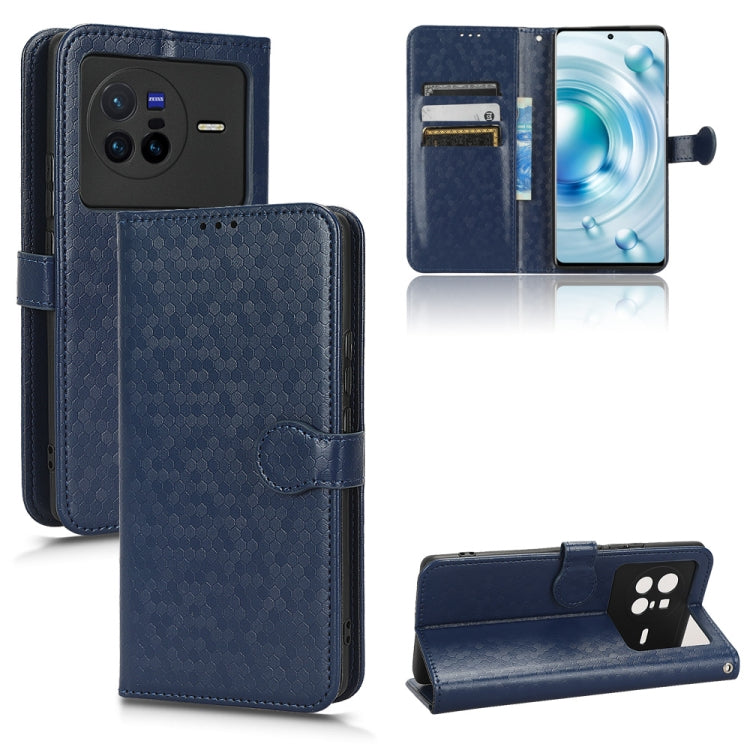 For vivo X80 Honeycomb Dot Texture Leather Phone Case