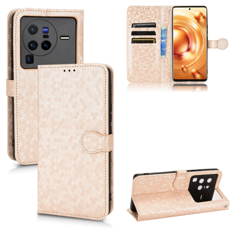 For vivo X80 Pro Honeycomb Dot Texture Leather Phone Case