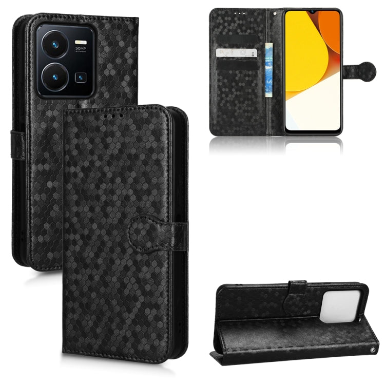 For vivo Y35 4G Honeycomb Dot Texture Leather Phone Case