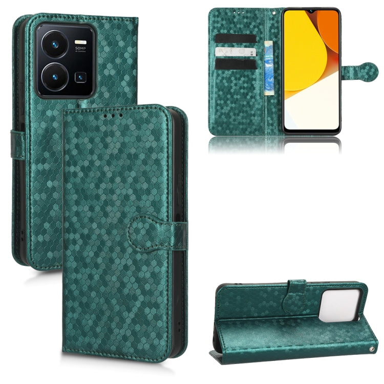 For vivo Y35 4G Honeycomb Dot Texture Leather Phone Case