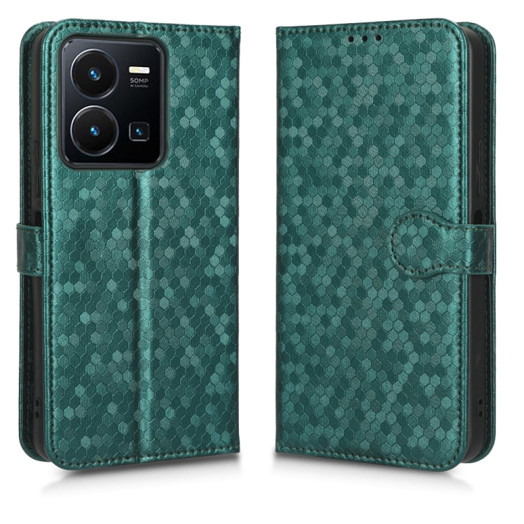 For vivo Y35 4G Honeycomb Dot Texture Leather Phone Case
