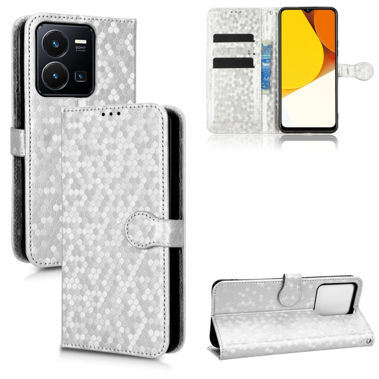 For vivo Y35 4G Honeycomb Dot Texture Leather Phone Case