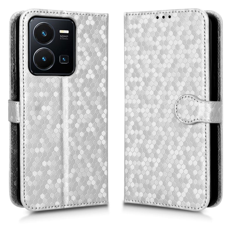 For vivo Y35 4G Honeycomb Dot Texture Leather Phone Case