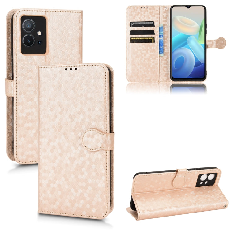 For vivo T1 5G / Y75 5G / Y55 5G Global Honeycomb Dot Texture Leather Phone Case