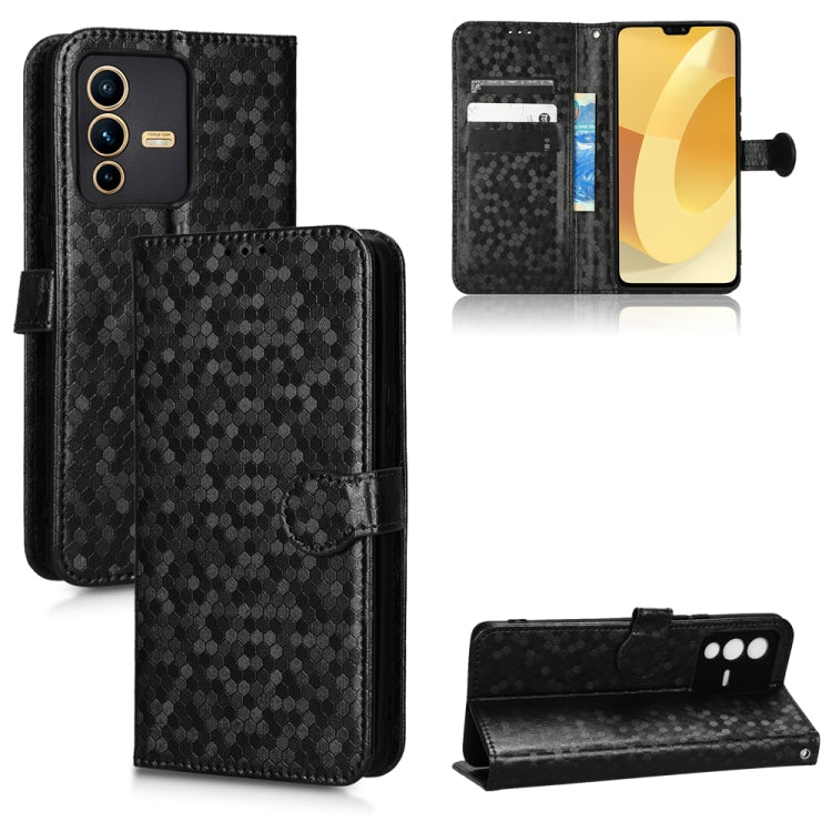 For vivo S12 Honeycomb Dot Texture Leather Phone Case