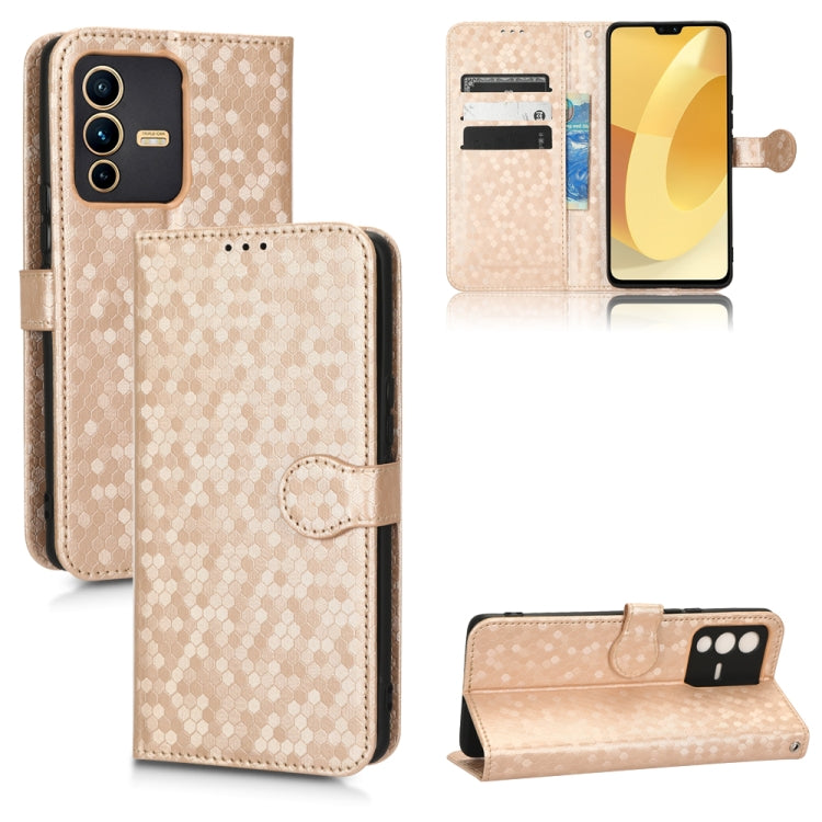 For vivo S12 Pro / V23 Pro 5G Honeycomb Dot Texture Leather Phone Case