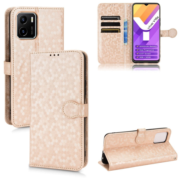 For vivo Y15s Honeycomb Dot Texture Leather Phone Case