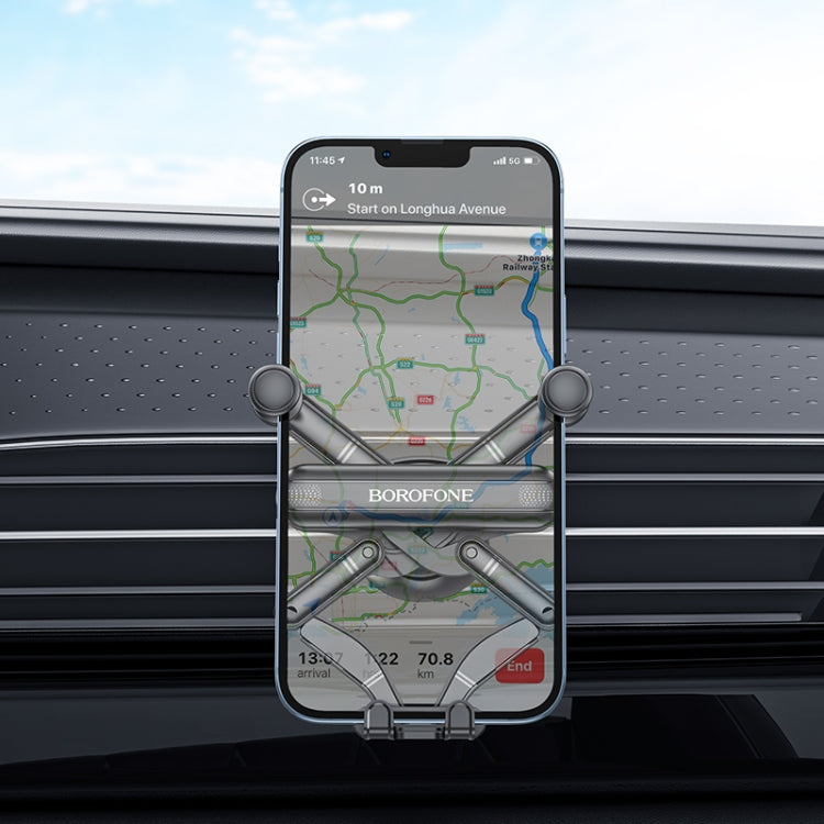 Borofone BH78 Point Air Outlet Gravity Linkage Car Holder(Black)