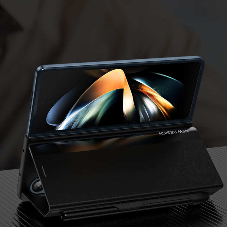 For Samsung Galaxy Z Fold3 5G Shockproof Full Coverage Leather Phone Case with Pen Slot