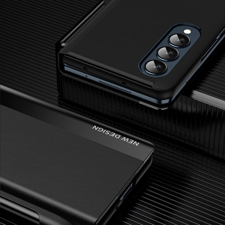 For Samsung Galaxy Z Fold3 5G Shockproof Full Coverage Leather Phone Case with Pen Slot