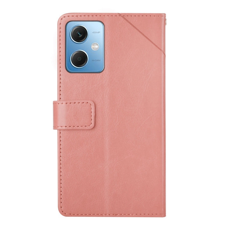 For Xiaomi Redmi Note 12 China HT01 Y-shaped Pattern Flip Leather Phone Case