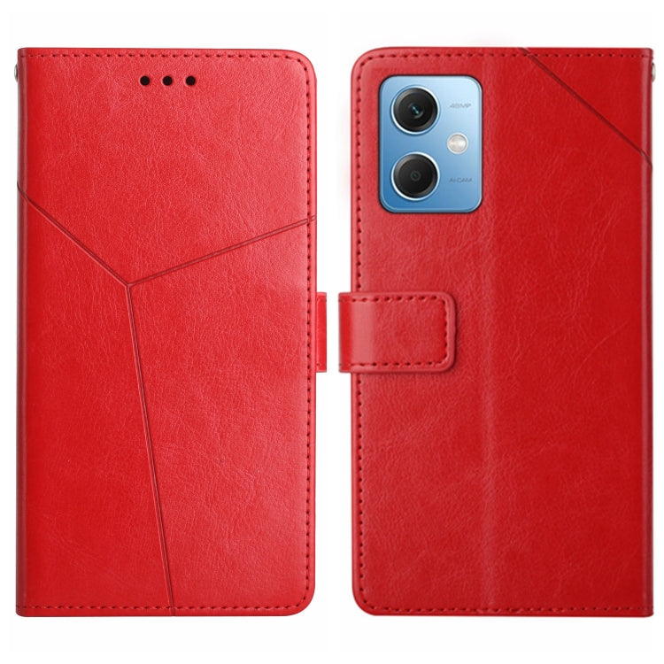 For Xiaomi Redmi Note 12 China HT01 Y-shaped Pattern Flip Leather Phone Case