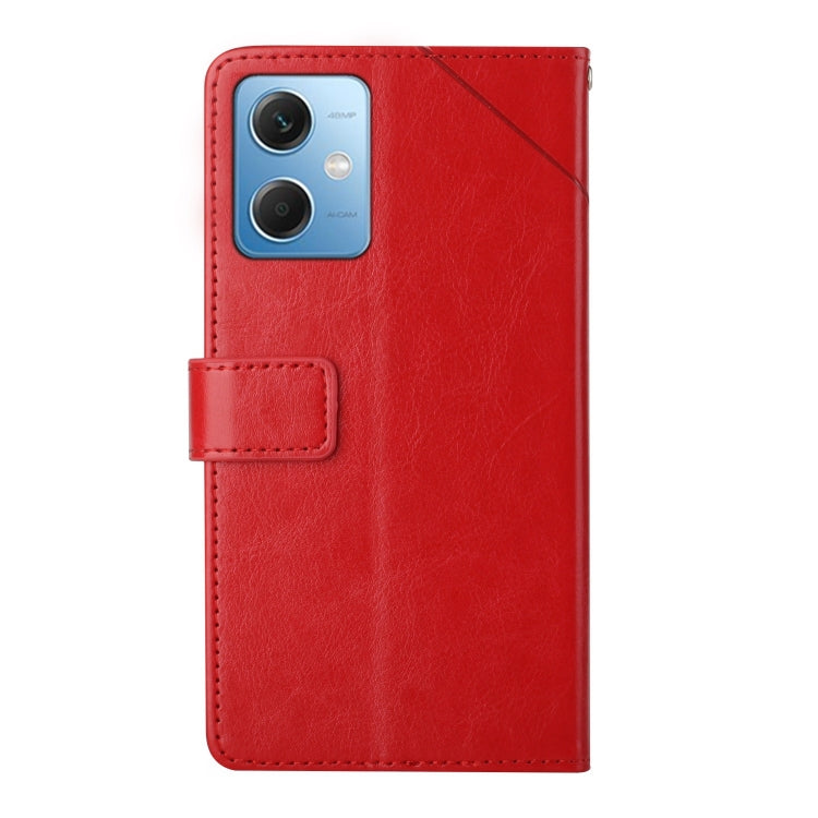 For Xiaomi Redmi Note 12 China HT01 Y-shaped Pattern Flip Leather Phone Case