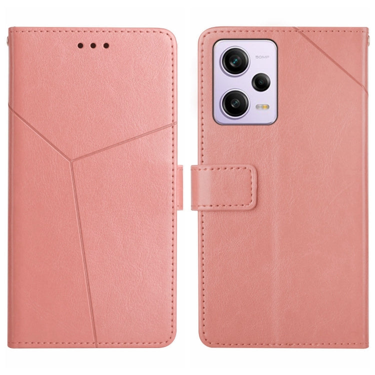 For Xiaomi Redmi Note 12 Pro 5G China HT01 Y-shaped Pattern Flip Leather Phone Case