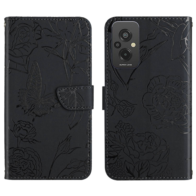 For Xiaomi Redmi 11 Prime 4G HT03 Skin Feel Butterfly Embossed Flip Leather Phone Case