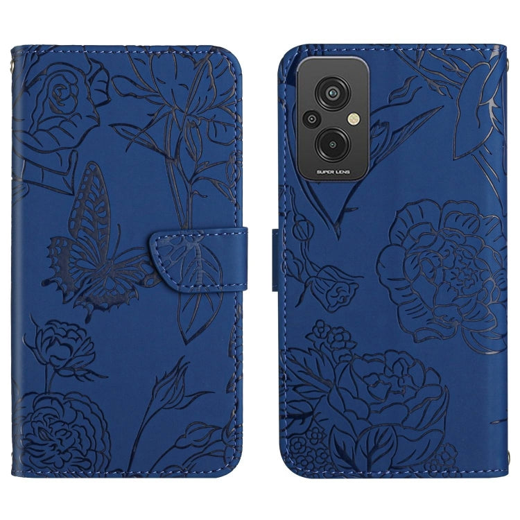 For Xiaomi Redmi 11 Prime 4G HT03 Skin Feel Butterfly Embossed Flip Leather Phone Case