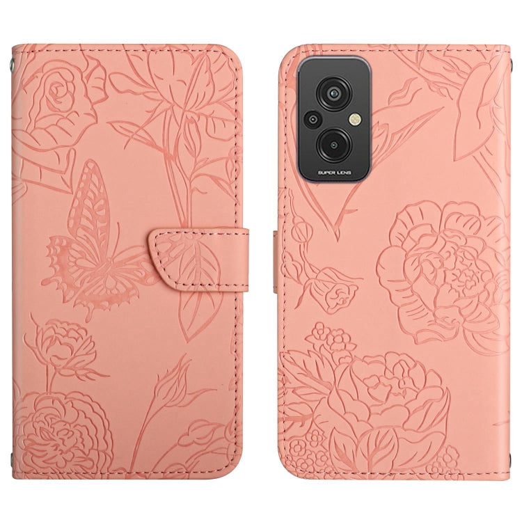 For Xiaomi Redmi 11 Prime 4G HT03 Skin Feel Butterfly Embossed Flip Leather Phone Case