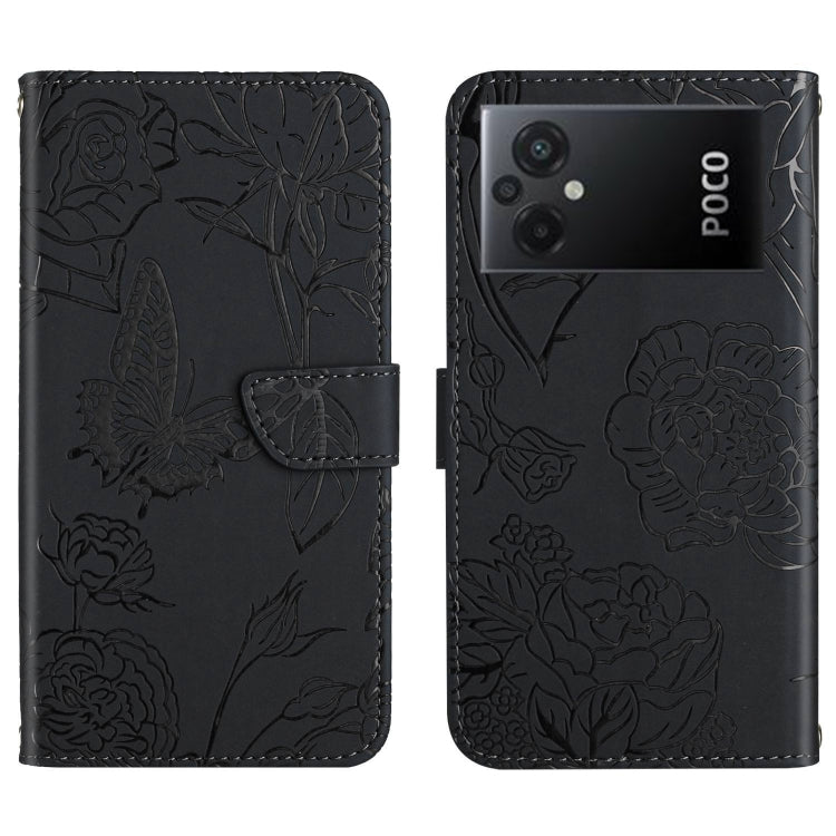 For Xiaomi Redmi 11 Prime 5G HT03 Skin Feel Butterfly Embossed Flip Leather Phone Case