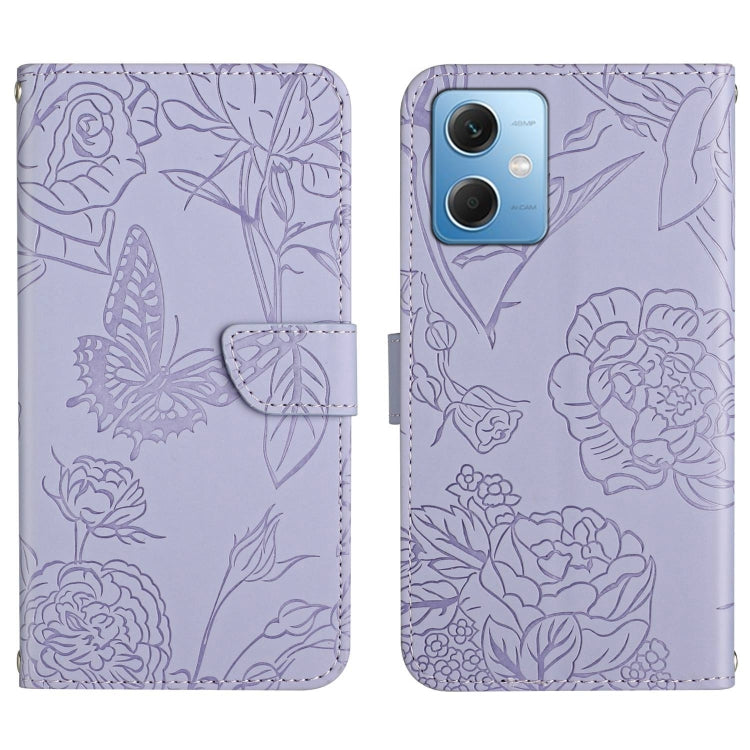 For Xiaomi Redmi Note 12 China HT03 Skin Feel Butterfly Embossed Flip Leather Phone Case