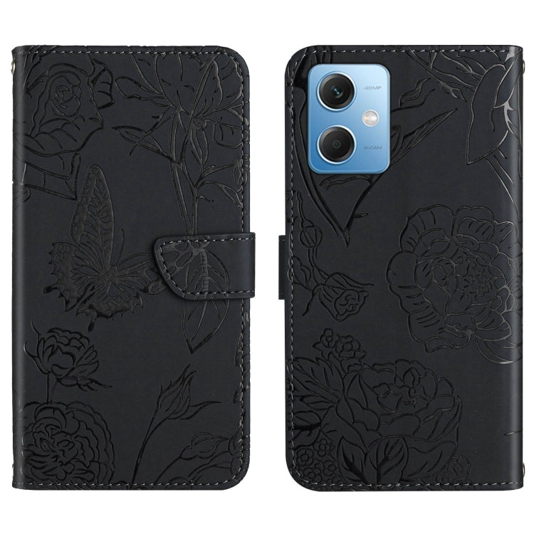 For Xiaomi Redmi Note 12 China HT03 Skin Feel Butterfly Embossed Flip Leather Phone Case