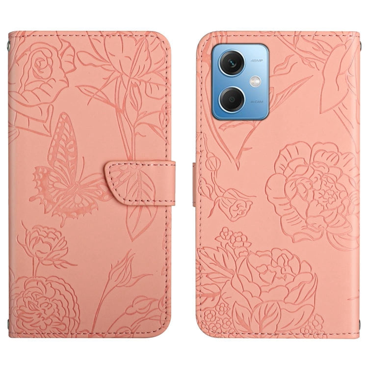 For Xiaomi Redmi Note 12 China HT03 Skin Feel Butterfly Embossed Flip Leather Phone Case