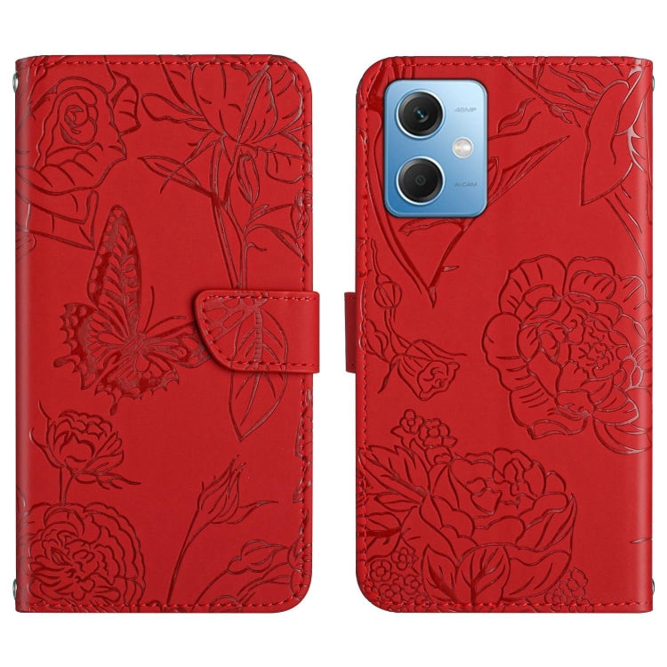 For Xiaomi Redmi Note 12 China HT03 Skin Feel Butterfly Embossed Flip Leather Phone Case