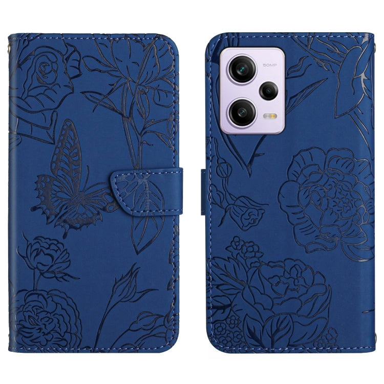 For Xiaomi Redmi Note 12 Pro 5G China HT03 Skin Feel Butterfly Embossed Flip Leather Phone Case