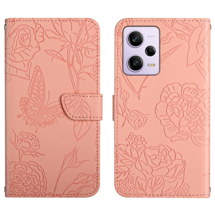 For Xiaomi Redmi Note 12 Pro 5G China HT03 Skin Feel Butterfly Embossed Flip Leather Phone Case