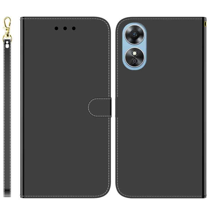For OPPO A17 Imitated Mirror Surface Flip Leather Phone Case