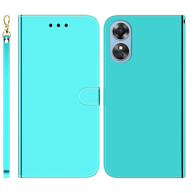 For OPPO A17 Imitated Mirror Surface Flip Leather Phone Case