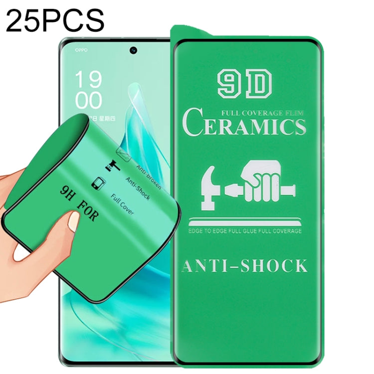 For OPPO Reno9 Pro+ 25pcs 9D Full Screen Full Glue Ceramic Film