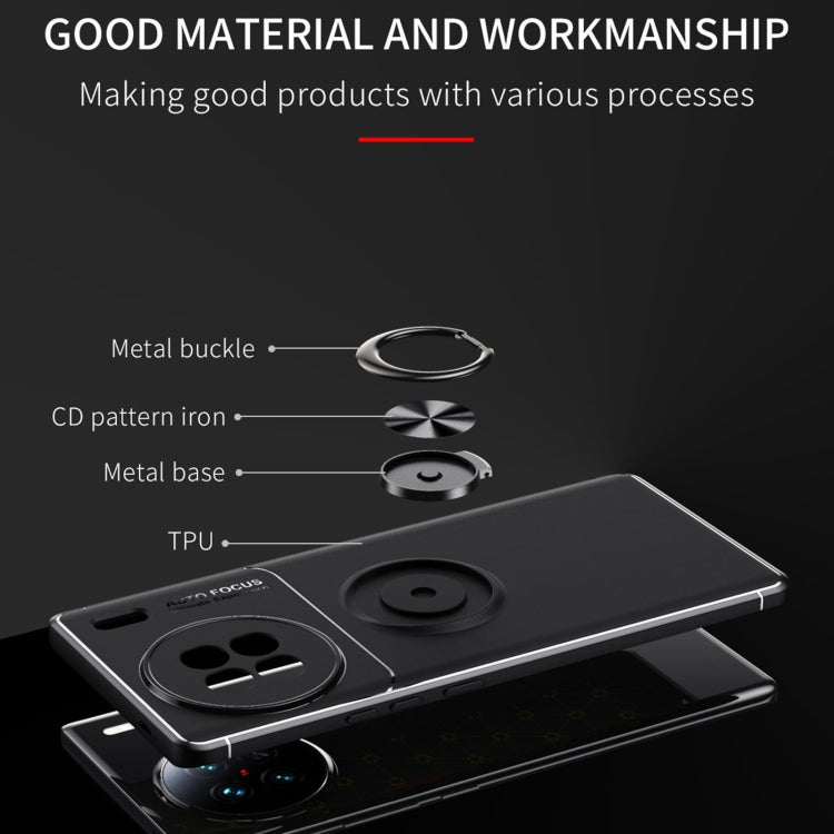 For vivo X90 5G Metal Ring Holder TPU Phone Case