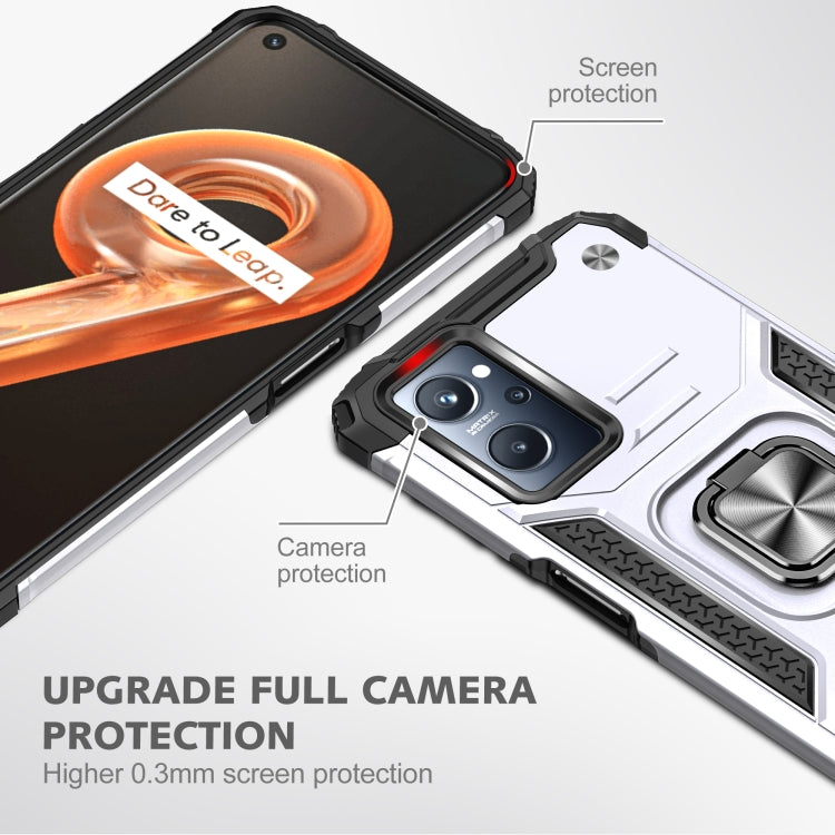 For Realme 9i Magnetic Armor Shockproof TPU + PC Phone Case with Metal Ring Holder