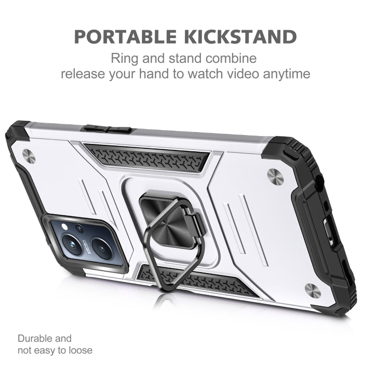 For Realme 9i Magnetic Armor Shockproof TPU + PC Phone Case with Metal Ring Holder