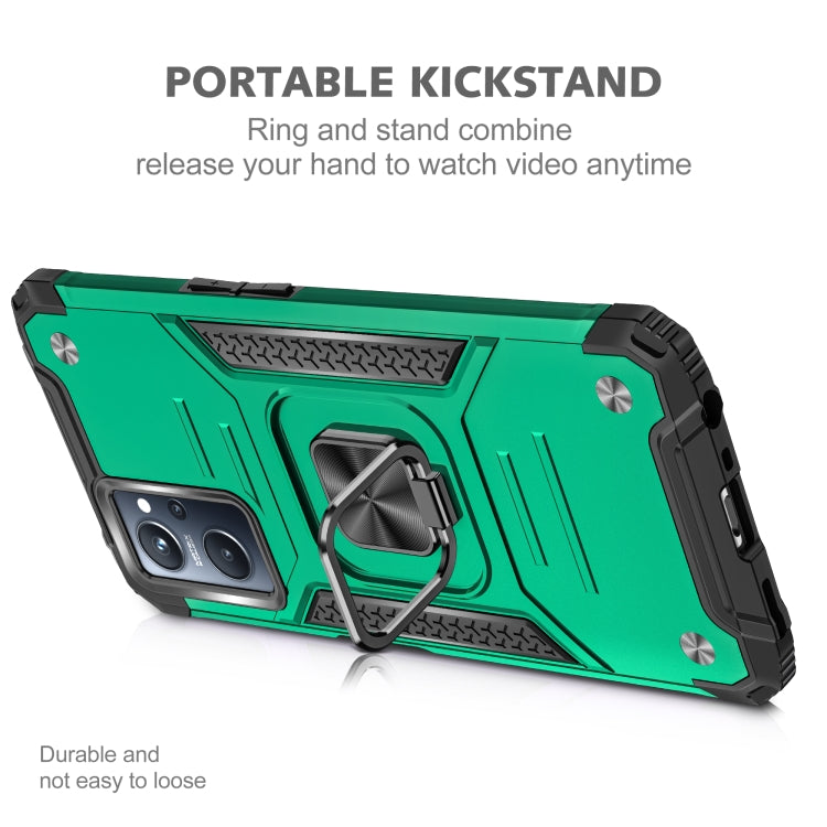 For Realme 9i Magnetic Armor Shockproof TPU + PC Phone Case with Metal Ring Holder