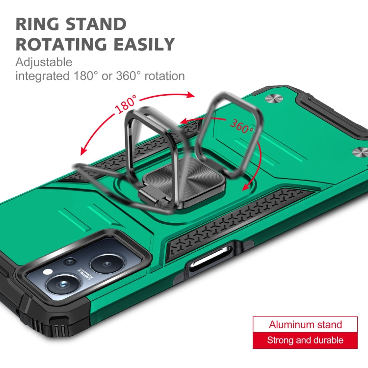 For Realme 9i Magnetic Armor Shockproof TPU + PC Phone Case with Metal Ring Holder