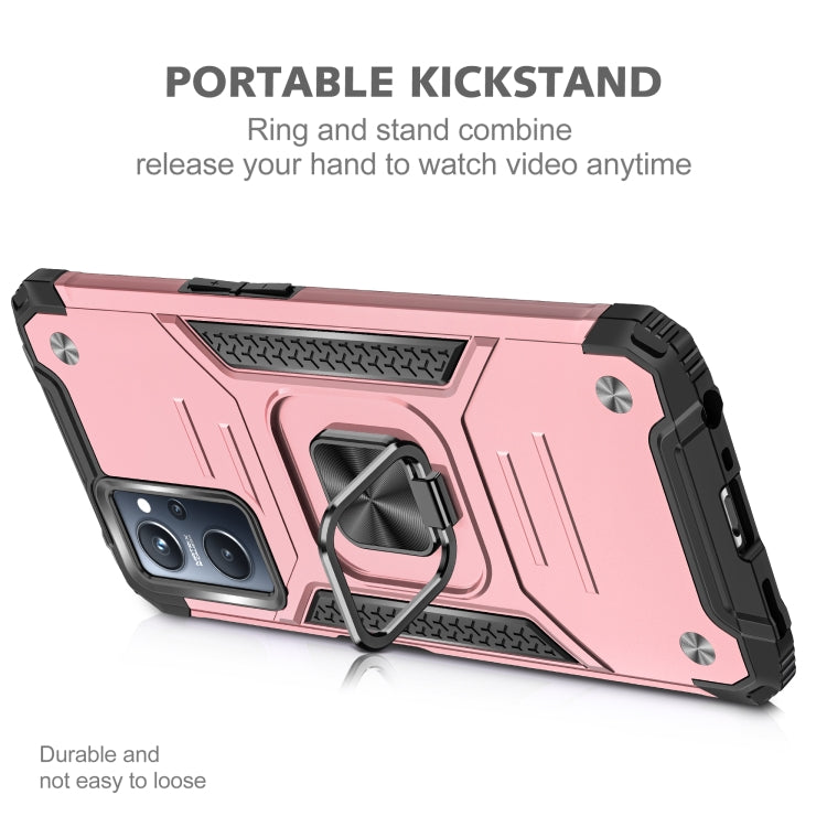 For Realme 9i Magnetic Armor Shockproof TPU + PC Phone Case with Metal Ring Holder