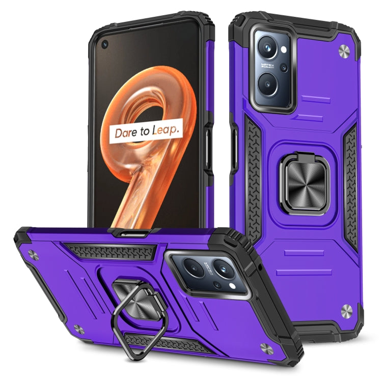 For Realme 9i Magnetic Armor Shockproof TPU + PC Phone Case with Metal Ring Holder