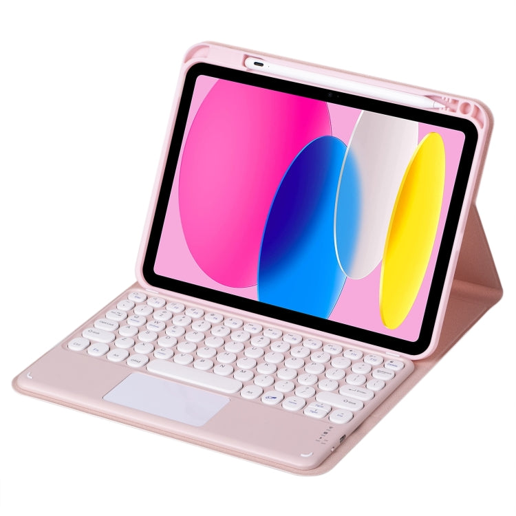 For iPad 10th Gen 10.9 2022 SA-10C Bluetooth Touch Keyboard Leather Tablet Case with Pen Slot