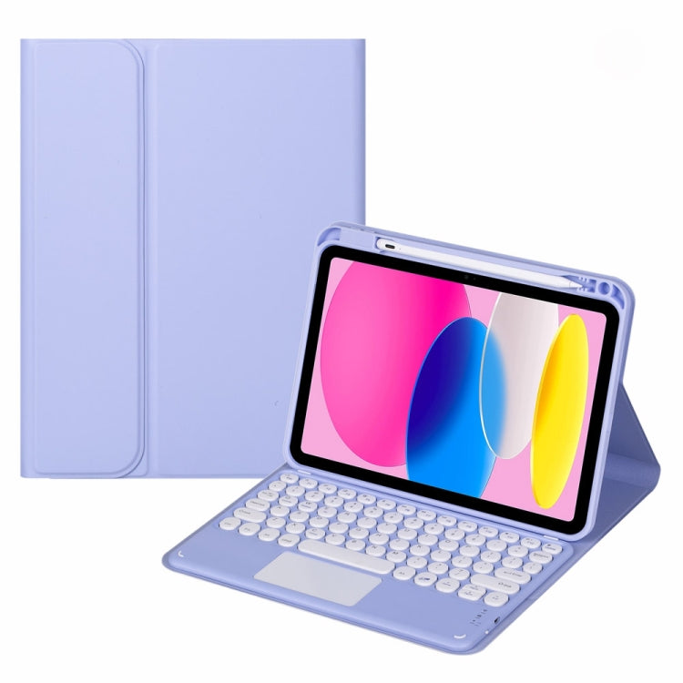 For iPad 10th Gen 10.9 2022 SA-10C Bluetooth Touch Keyboard Leather Tablet Case with Pen Slot