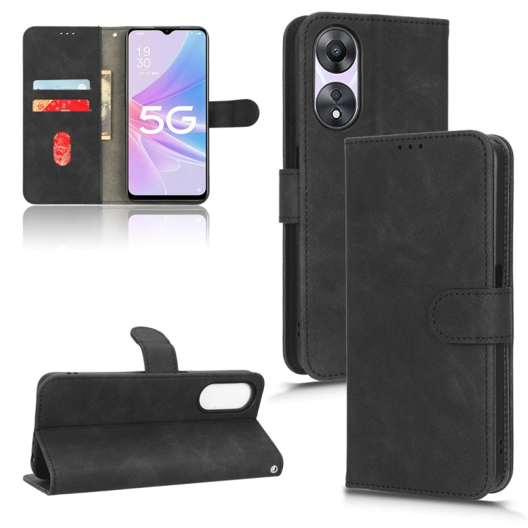 For OPPO A58 5G Skin Feel Magnetic Flip Leather Phone Case