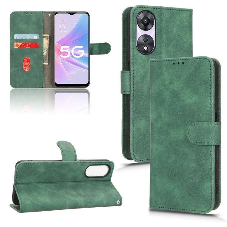 For OPPO A58 5G Skin Feel Magnetic Flip Leather Phone Case