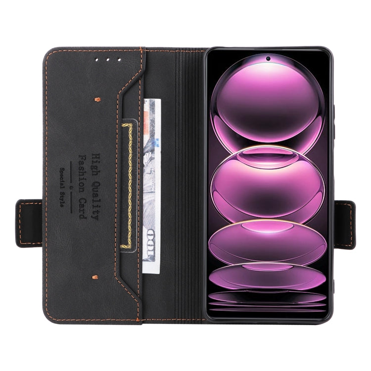 For Xiaomi Redmi Note 12 Pro 5G China Magnetic Clasp Flip Leather Phone Case