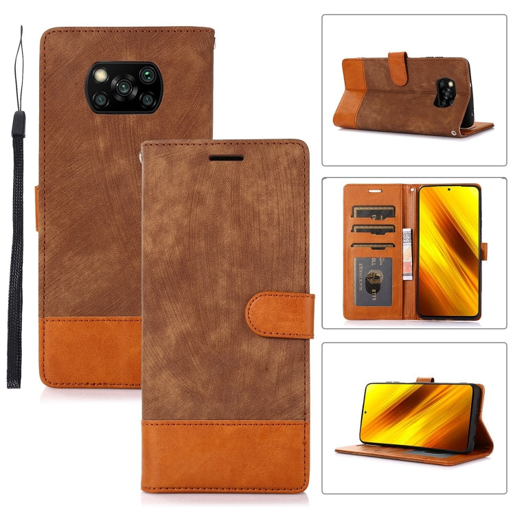 For Xiaomi Poco X3 NFC Splicing Leather Phone Case