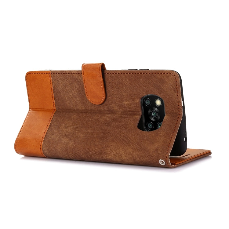 For Xiaomi Poco X3 NFC Splicing Leather Phone Case